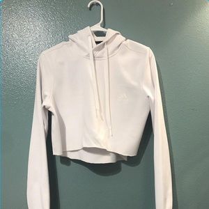White adidas cropped sweatshirt